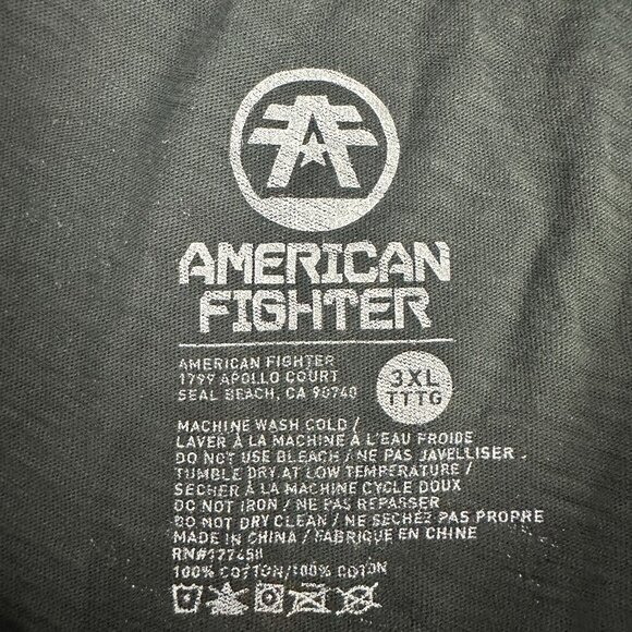 American Fighter Mens Baltimore Polo Shirt Vintage Black 3XL Cotton Blend - Picture 4 of 6